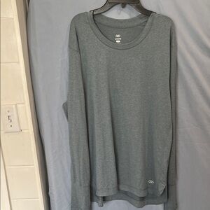 Women's Gray Long Sleeve Top size 2X sage